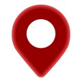 Isolated location pin symbol on white background