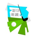 isolated logo illustration with image of golf club Royalty Free Stock Photo