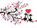 Love cats tree,vector