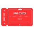 Isolated love coupon template