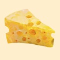 Isolated low poly cheese on soft background,food vector