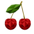 Isolated low poly cherries fruit