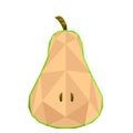 Isolated low poly pear cut