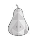 Isolated low poly pear cut