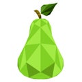 Isolated low poly pear fruit