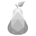 Isolated low poly pear fruit