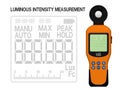 Isolated Lux meter on transparent background. Display screen can be assigned number easily