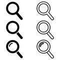 Isolated magnifying glass icon vector. zoom illustration graphic design. Loupe symbol. focus logo.