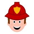 Isolated male firefighter avatar