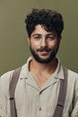 Isolated man face casual portrait caucasian young handsome adult person smile guy male background happy Royalty Free Stock Photo