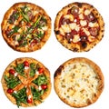 Isolated many different pizza menu design collage Royalty Free Stock Photo