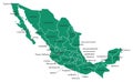 Isolated Map of Mexico with States