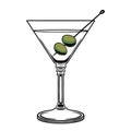Isolated martini cocktail illustration vector Royalty Free Stock Photo