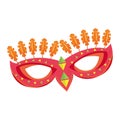 Isolated masquerade mask with feathers Vector