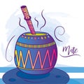 Isolated mate icon Argentinian traditional beverage Vector