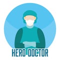 Isolated medical hero doctor icu Royalty Free Stock Photo