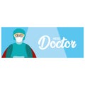 Isolated medical icu doctor heroe banner Royalty Free Stock Photo