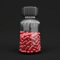 Isolated medicine bottles with drug. 3D