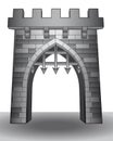 Isolated medieval castle gate on ground vector Royalty Free Stock Photo