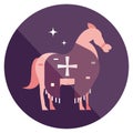 Isolated medieval knight horse cavalry icon Vector Royalty Free Stock Photo