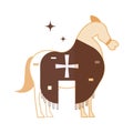 Isolated medieval knight horse cavalry icon Vector Royalty Free Stock Photo