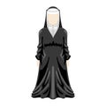 Isolated medieval nun character