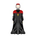 Isolated medieval priest character