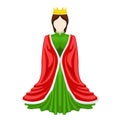 Isolated medieval queen character