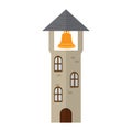 Isolated medieval tower with a bell icon