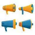 isolated megaphone in different colors