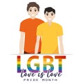 Isolated men lgbt pride vector illustration Royalty Free Stock Photo