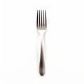 Isolated Metal Fork On White Background - Bold Chromaticity Stock Photo