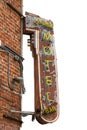 Isolated Metal Motel Sign Royalty Free Stock Photo