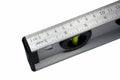 Isolated Metal Ruler and Level on White Background