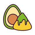 Isolated mexican nacho and avocado vector design