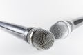 Isolated microphones on white background Royalty Free Stock Photo