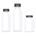 Isolated milk glass bottles