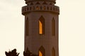 Isolated minaret of a large mosque unique photograph