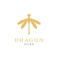 Isolated minimalist dragonfly logo design