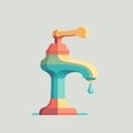 isolated minimalist metallic faucet