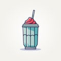 isolated minimalist milkshake flat icon logo template vector illustration design. simple modern cafes, ice cream parlors, food Royalty Free Stock Photo