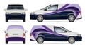 Isolated minivan vector template, car wrap mockup on white background Royalty Free Stock Photo