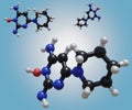 Isolated minoxidil chemical molecule structure