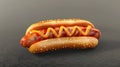 Isolated modern illustration of a 3D hot dog street snack on a transparent background. Traditional American fast food Royalty Free Stock Photo