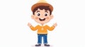 Isolated modern illustration of a happy Jewish boy with his kippah on. Israeli preschool character with kipa hat