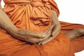 Isolated monk meditation