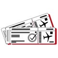 Isolated monochrome airplanet ticket icon Vector