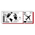 Isolated monochrome airplanet ticket icon Vector
