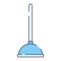 Isolated monochrome toilet plunger icon Vector Royalty Free Stock Photo