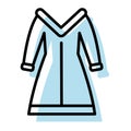 Isolated monochrome winter dress icon Vector